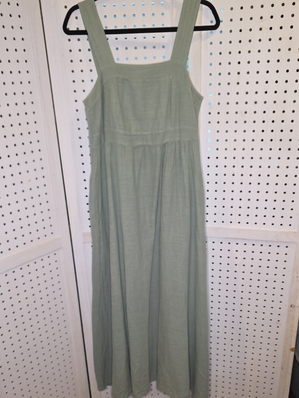 Francesca Bettini Sage Green Sleeveless Maxi Dress M Italy Linen Blend Cottage